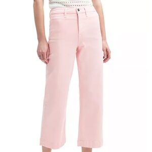 Jen7 7 4 All Mankind Pink Wide Leg Crop Pant Jeans